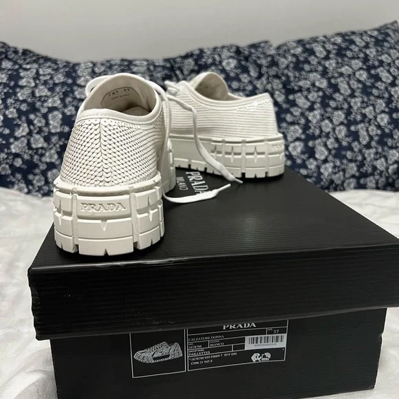 PRADA DOUBLE WHEEL SEQUIN PLATFORM SNEAKERS - Picture 10 of 10